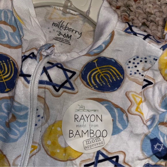 Milkberry Bamboo NWT Hanukkah Onesie - Picture 3 of 3